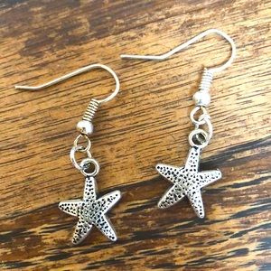 3/$15 • Silver Alloy Sea Star Dangle Earrings